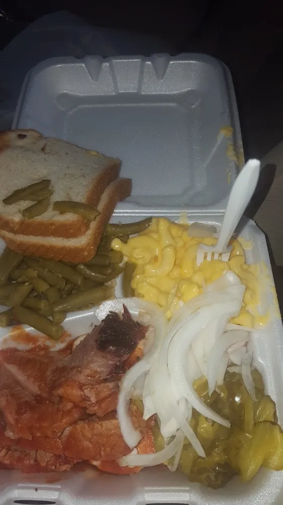 Turkey and Brisket Green Beans and Mac and Cheese